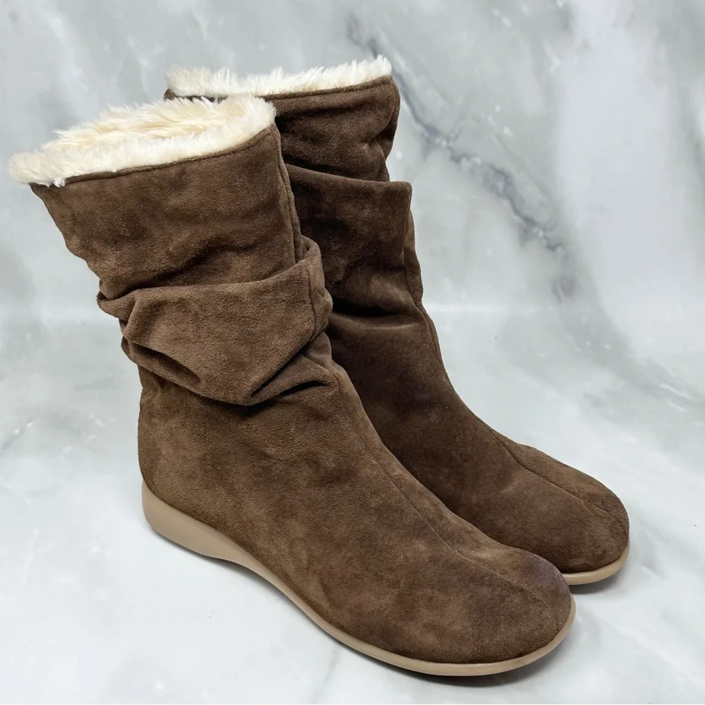 Santana Canada Brown Suede Slouch Waterproof Boot Womens 7.5